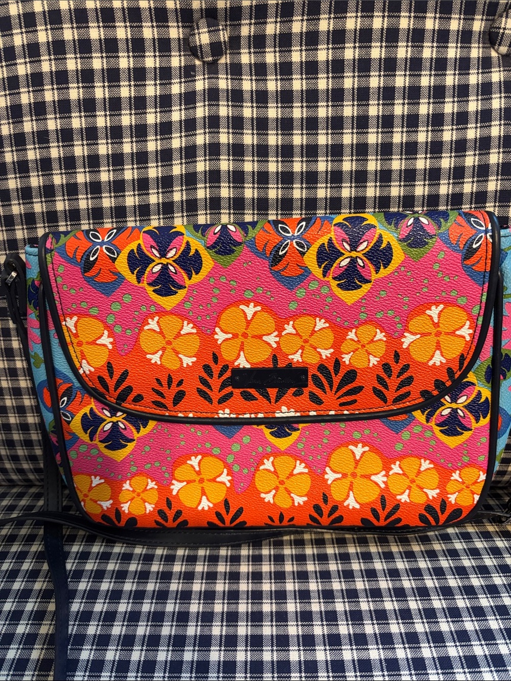 Vera Bradley Pink Orange Floral Crossbody Bag